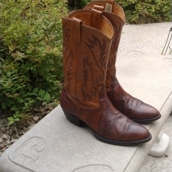 Nocona Mens Boots Lizard Skin Brown Leather Cowboy Western Size 9D - Picture 12 of 12